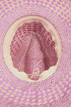 Checkered Woven Straw Sun Hat - TNT Dress Co.
