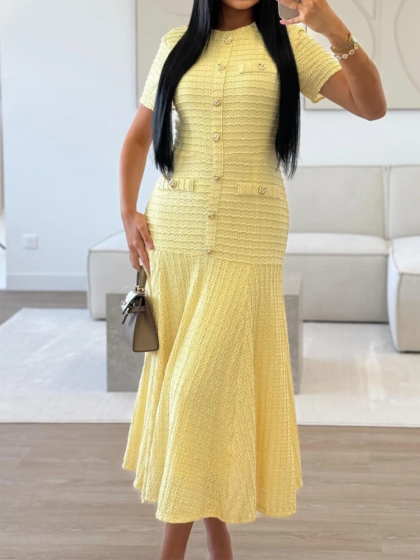 Knit Short Sleeve Dress - The Nicole - Tayan Dress Co.