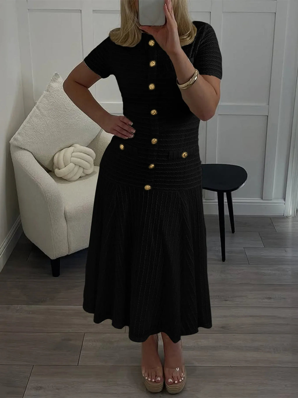 Knit Short Sleeve Dress - The Nicole - Tayan Dress Co.