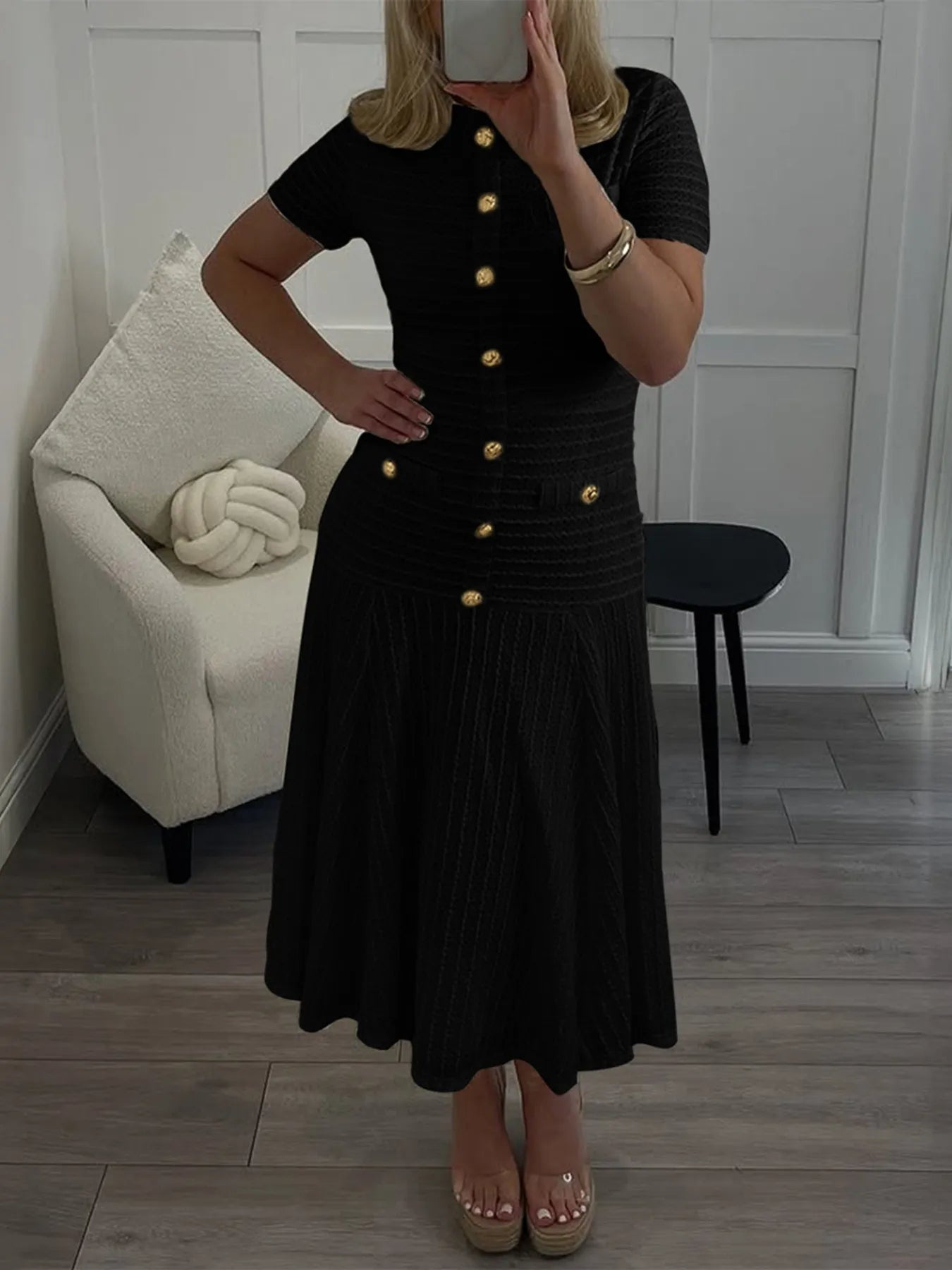 Knit Short Sleeve Dress - The Nicole - Tayan Dress Co.