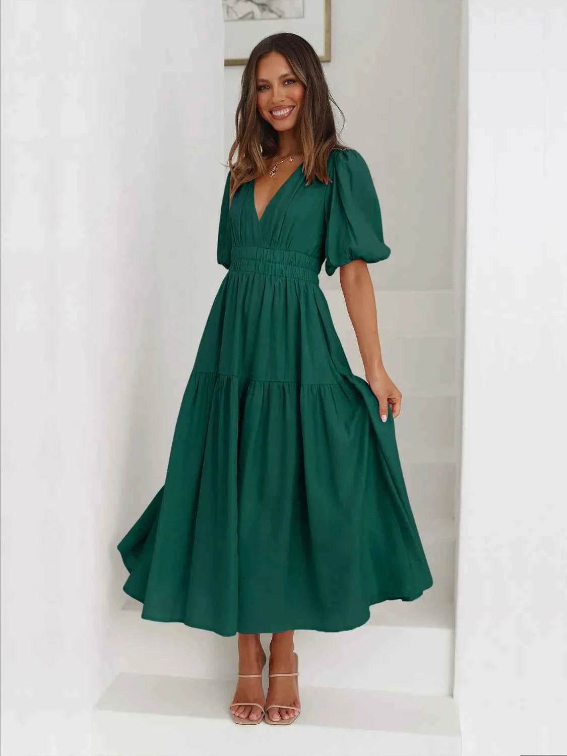 Half Sleeve Midi Dress