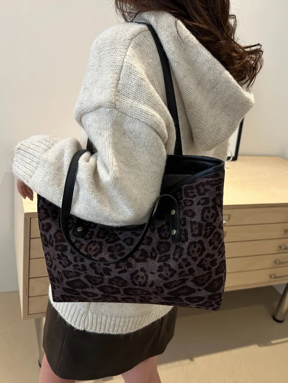 Leopard Tote Bag - The Nicole - Tayan Dress Co.