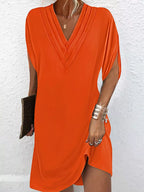V - Neck Short Sleeve Dress - The Nicole - Tayan Dress Co.