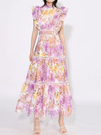 Ruffled Midi Dress - The Nicole - Tayan Dress Co.