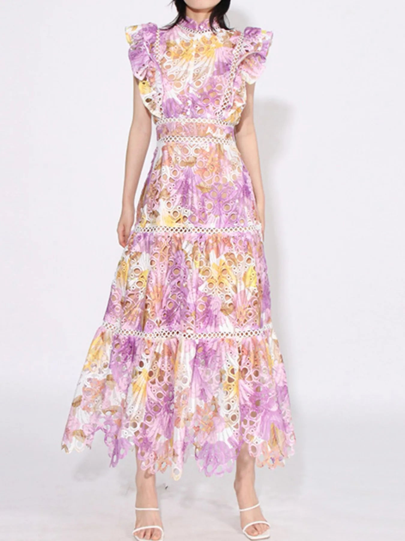 Ruffled Midi Dress - The Nicole - Tayan Dress Co.