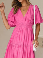 V - Neck Midi Dress - The Nicole - Tayan Dress Co.