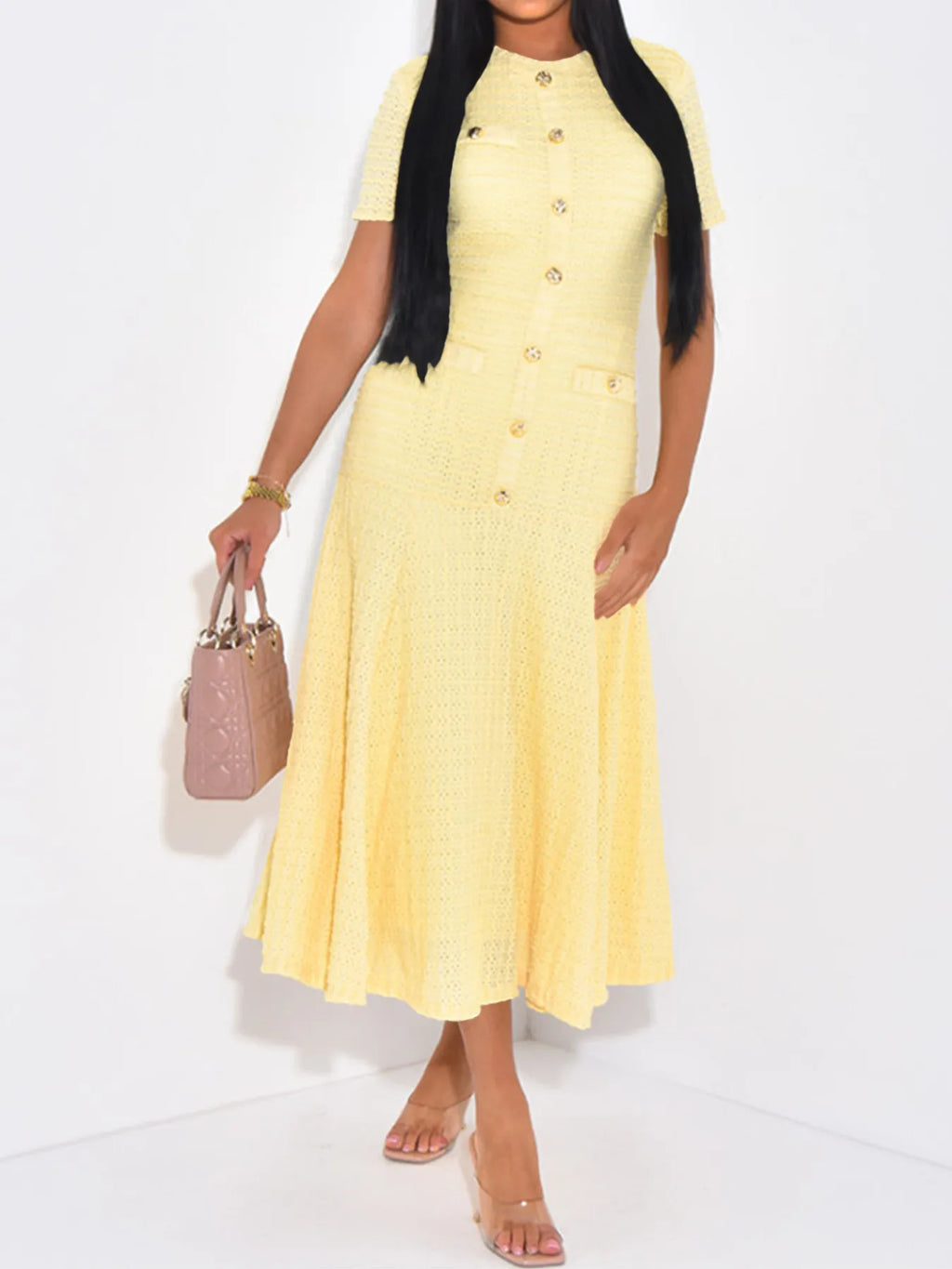 Knit Short Sleeve Dress - The Nicole - Tayan Dress Co.