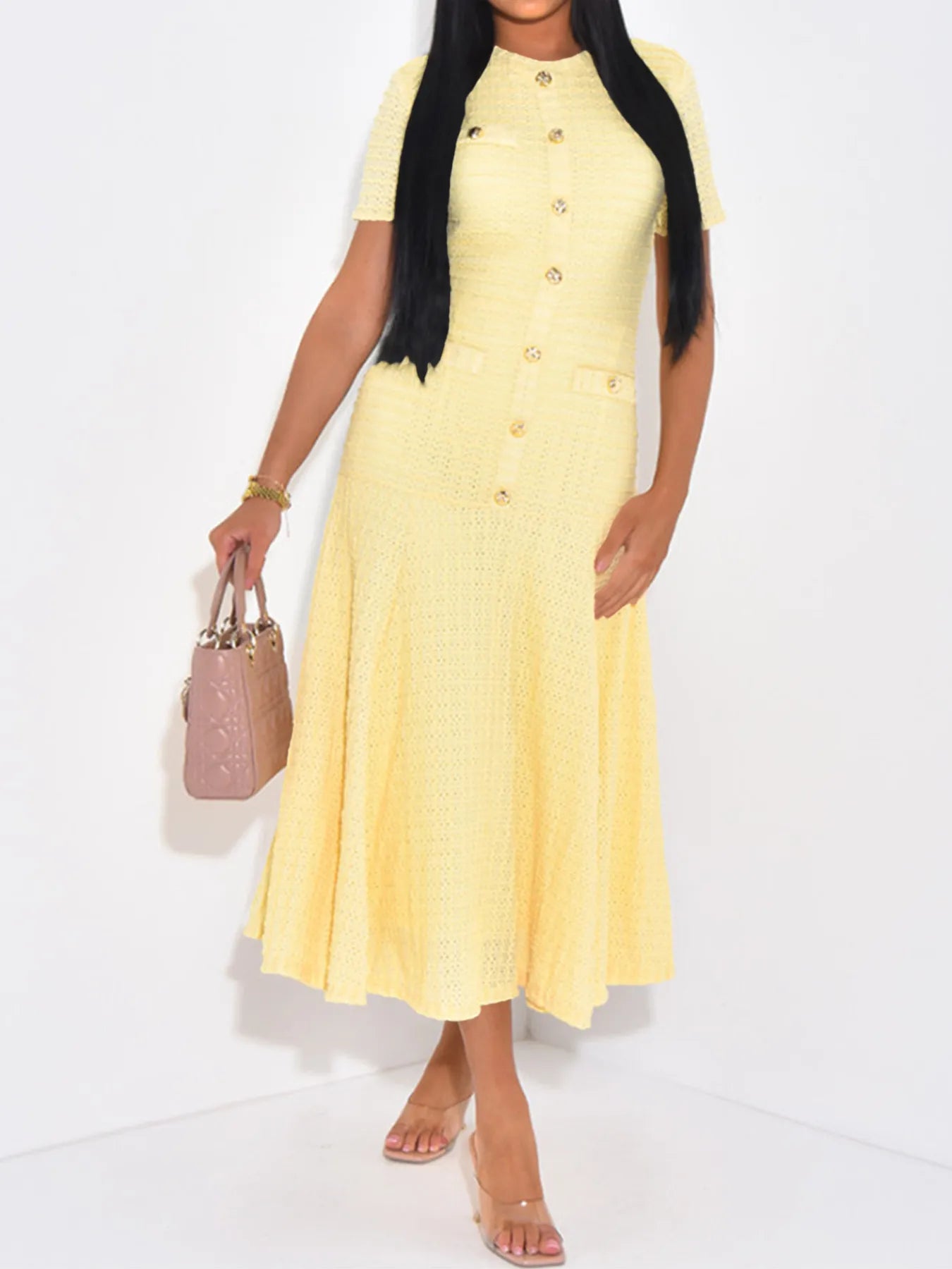 Knit Short Sleeve Dress - The Nicole - Tayan Dress Co.