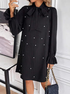 Bow Tie Flounce Sleeve Dress - The Nicole - Tayan Dress Co.
