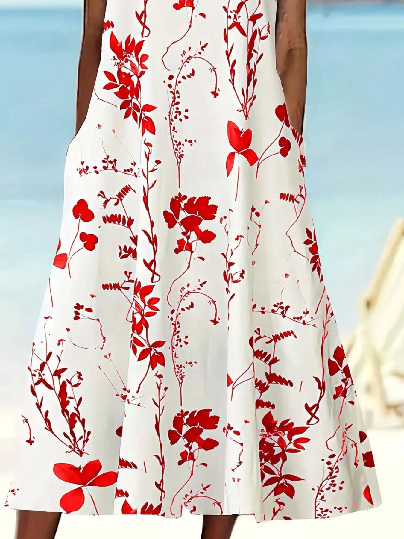 Printed Sleeveless Summer Midi Dress - TNT Dress Co.