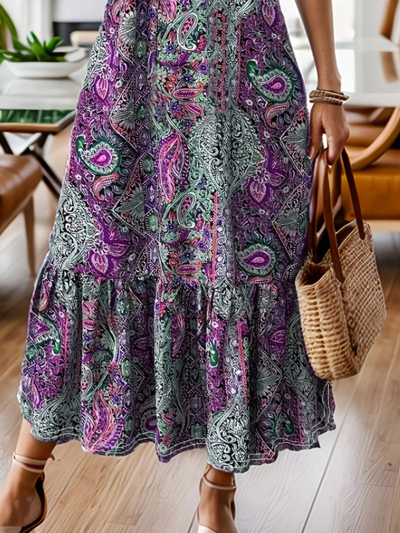 Ruffle Hem Midi Dress - The Nicole - Tayan Dress Co.