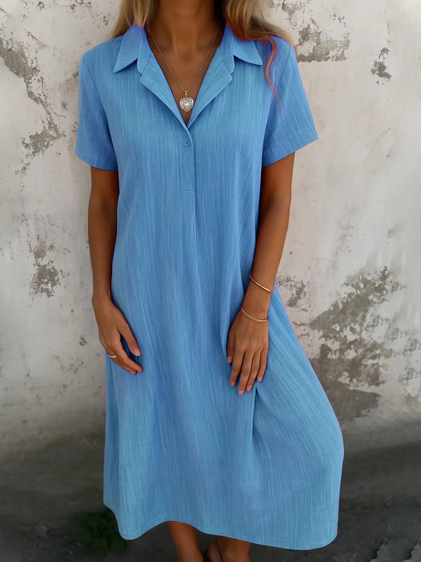 Short Sleeve Shirt Dress with Collar - The Nicole - Tayan Dress Co.