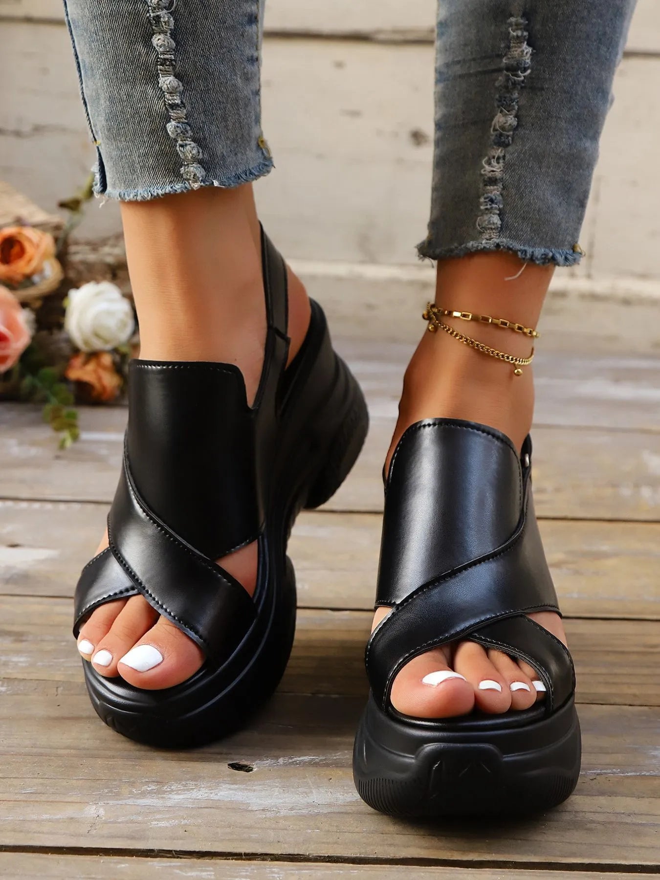 Platform Wedge Sandals - The Nicole - Tayan Dress Co.