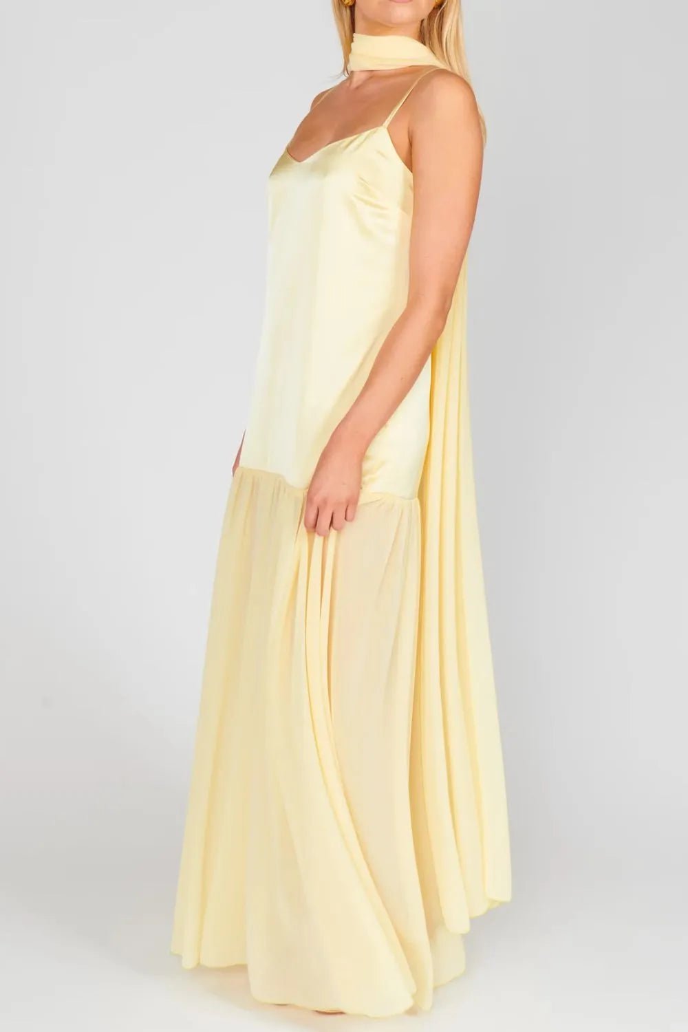 Adjustable Strap Maxi Cami Dress with Scarf - TNT Dress Co.