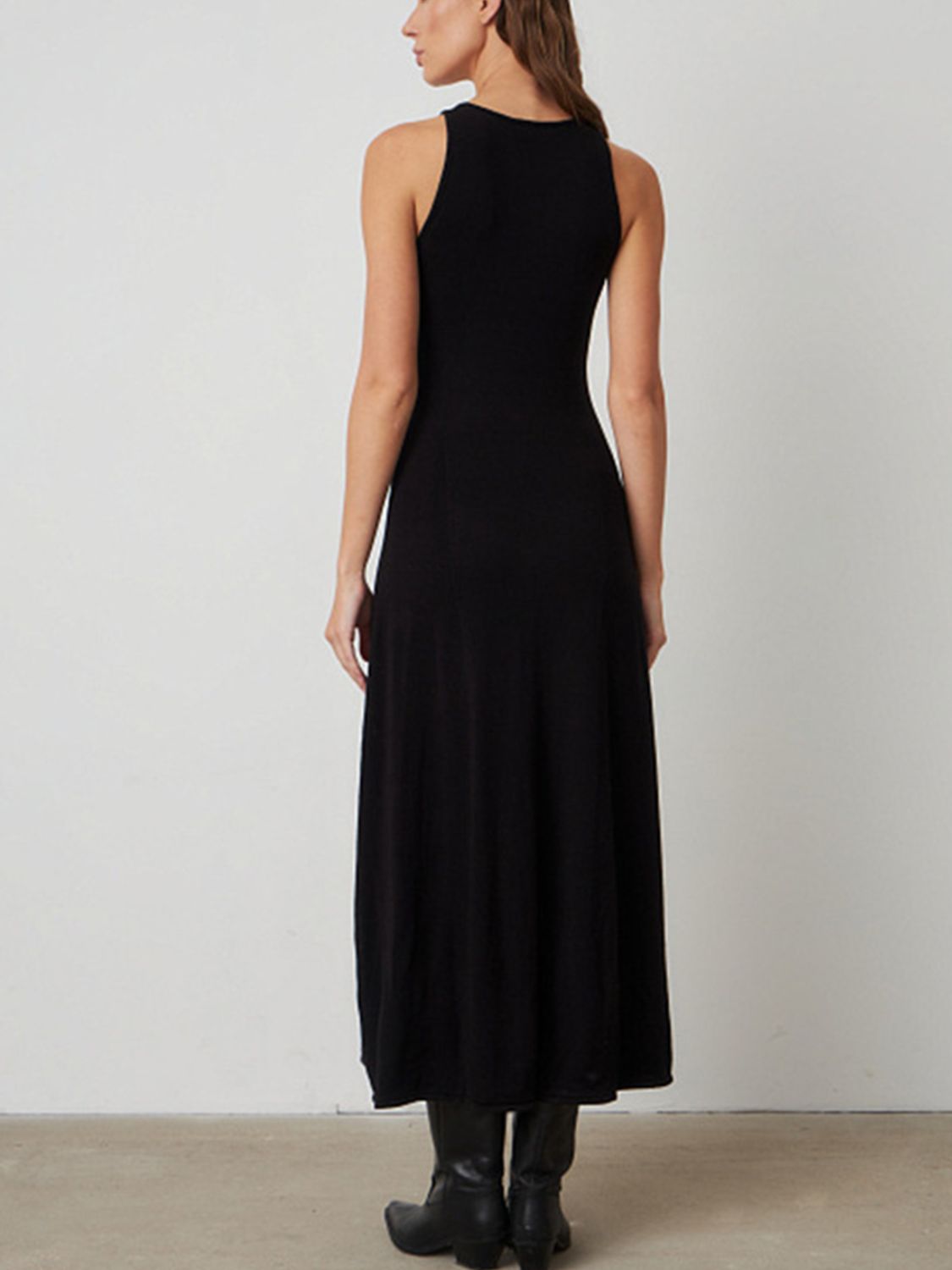 Round Neck Sleeveless Dress with Side Slit - TNT Dress Co.