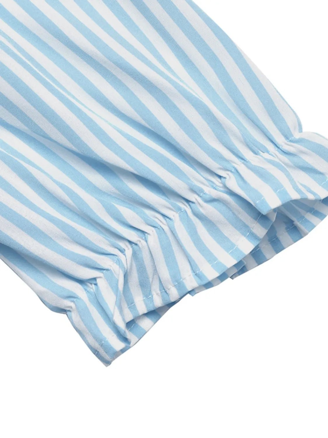 Striped Button - Down Midi Shirt Dress with Ruffle Sleeves - TNT Dress Co.