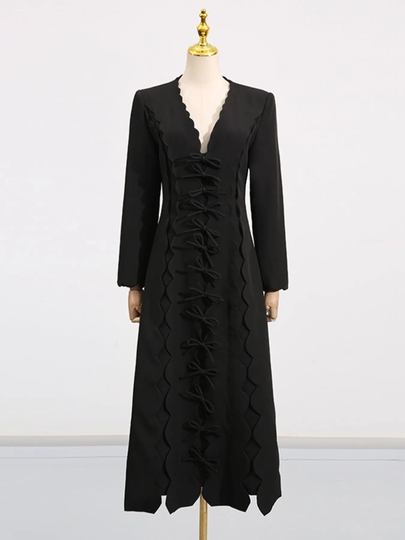 Long Sleeve Front Midi Dress - The Nicole - Tayan Dress Co.