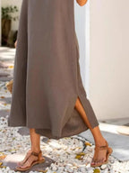 Full Size Side Slit Sleeveless Midi Dress Plus Size - TNT Dress Co.
