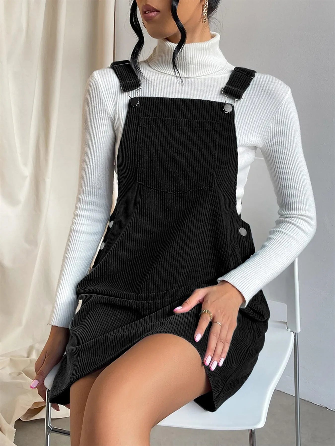 Square Neck Overall Dress - The Nicole - Tayan Dress Co.