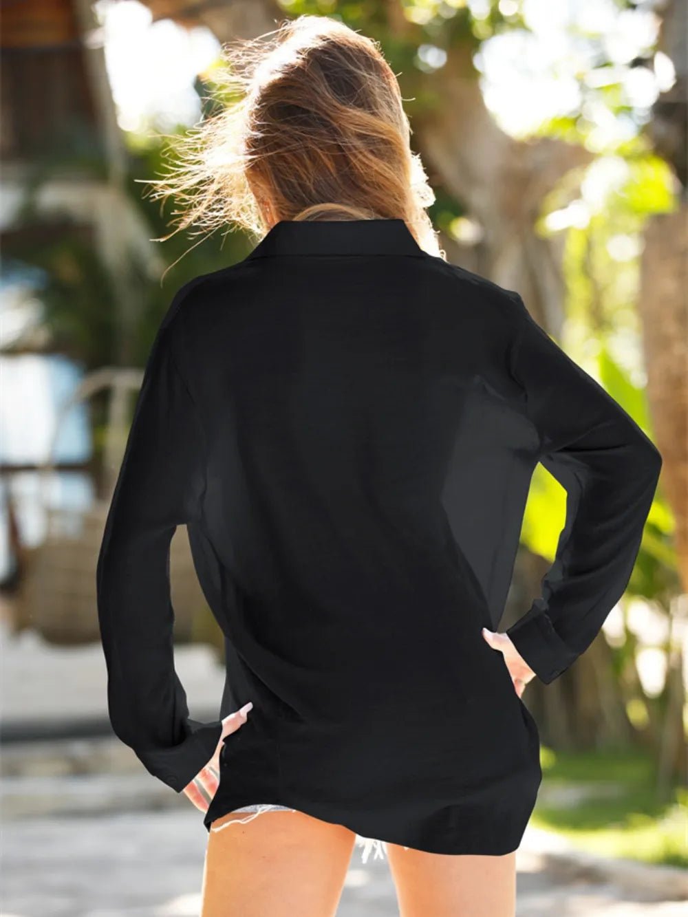 Pocketed Dropped Shoulder Cover Up - TNT Dress Co.