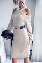 Shoulder Sweater Dress