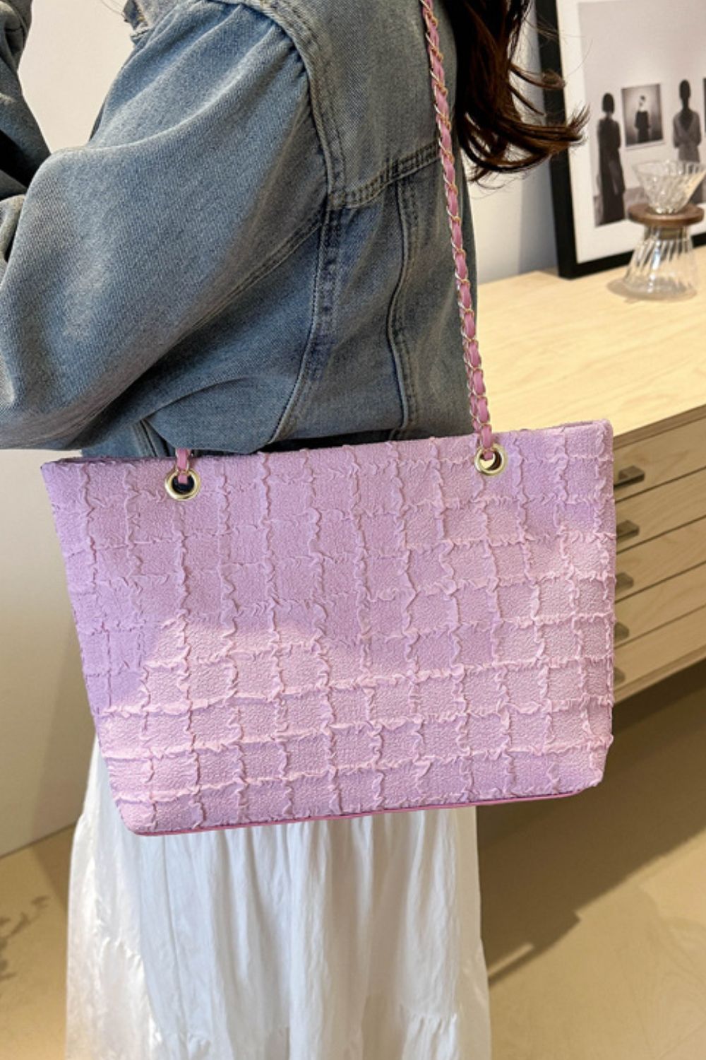 Polyester Texture Chain Tote bag - TNT Dress Co.