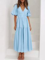 V - Neck Midi Dress - The Nicole - Tayan Dress Co.