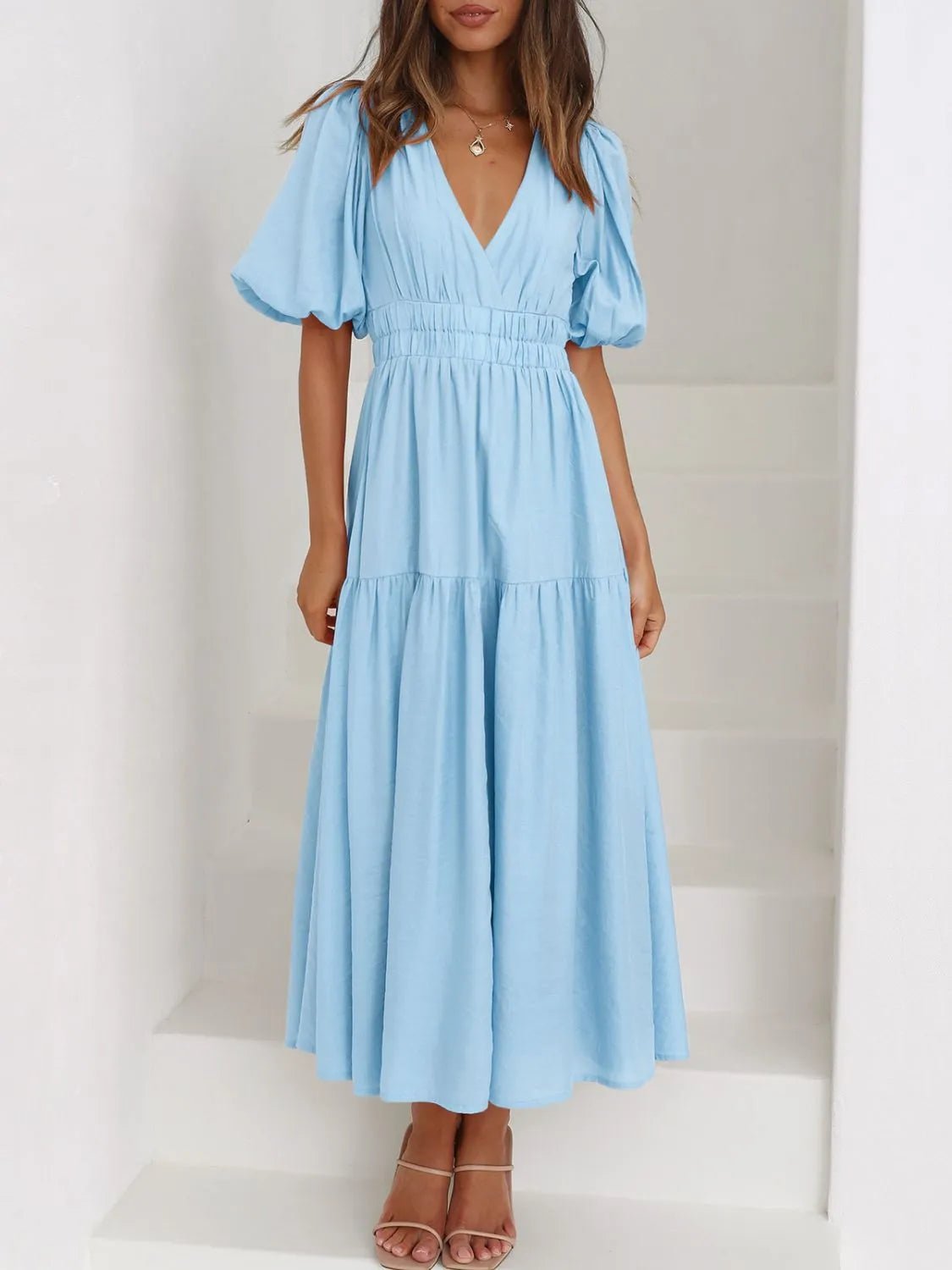 V - Neck Midi Dress - The Nicole - Tayan Dress Co.