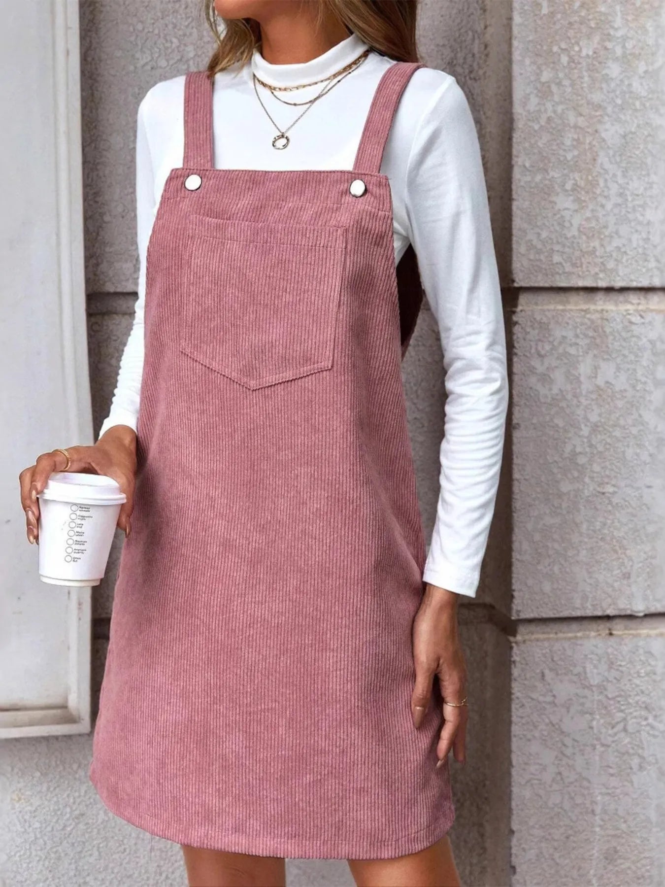 Corduroy Overall Mini Dress - The Nicole - Tayan Dress Co.