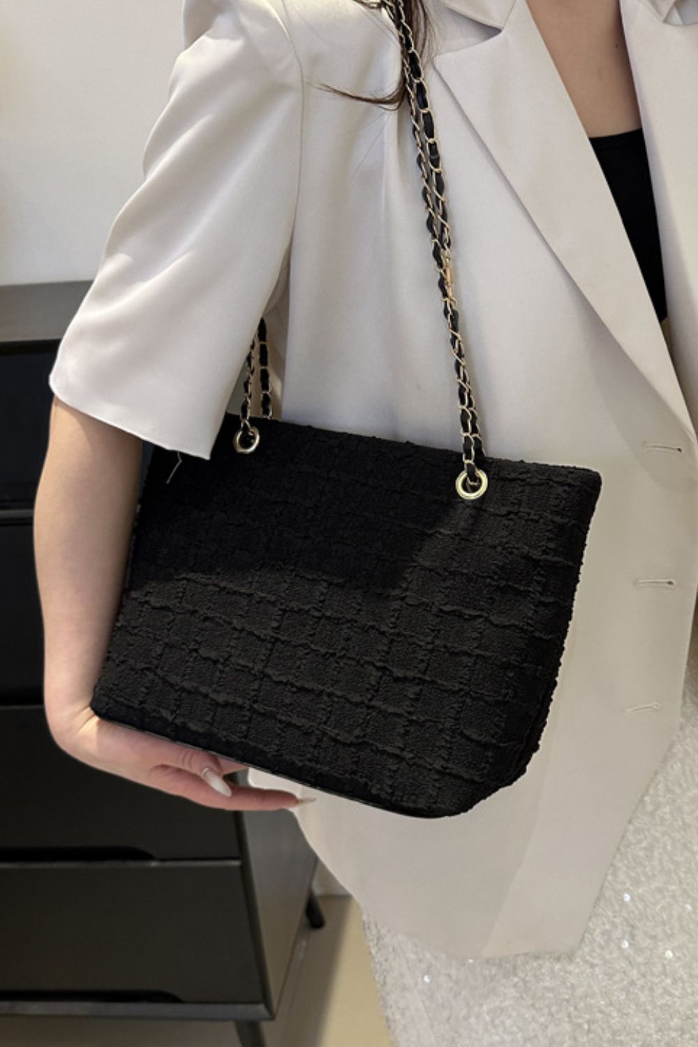 Polyester Texture Chain Tote bag - TNT Dress Co.