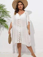 Crochet Trim V - Neck Beach Cover Up Dress - TNT Dress Co.