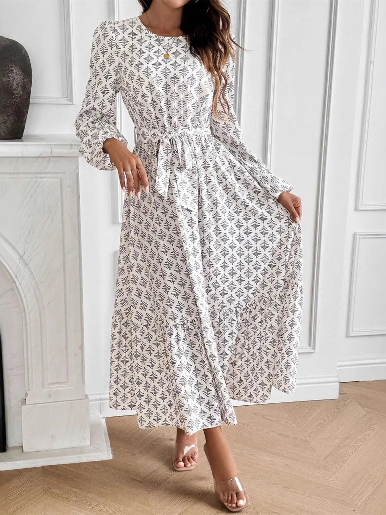 Printed Long Sleeve Dress - The Nicole - Tayan Dress Co.
