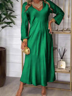 V-Neck Long Sleeve Dress