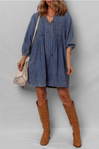 Long Sleeve Denim Dress - The Nicole - Tayan Dress Co.