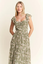 Ruffle Sleeve Tiered Maxi Dress - TNT Dress Co.
