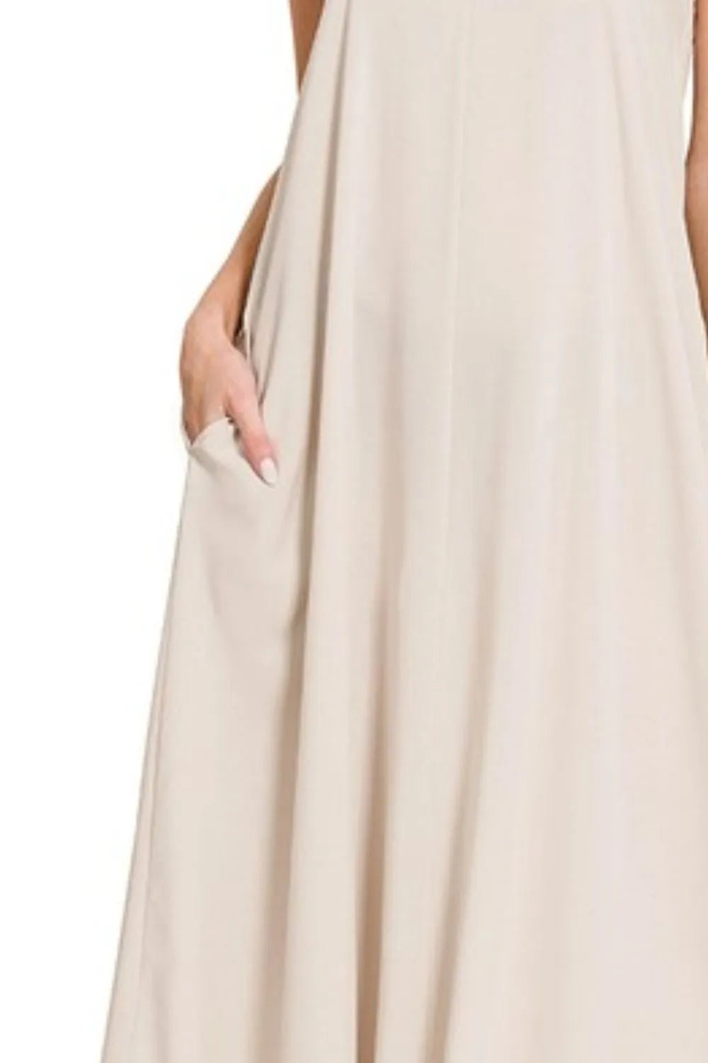 Zenana Woven Arc Hem Cami Dress With Flowy Pockets - TNT Dress Co.