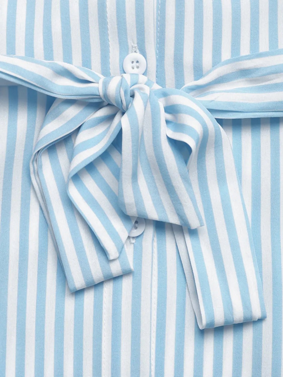 Striped Button - Down Midi Shirt Dress with Ruffle Sleeves - TNT Dress Co.
