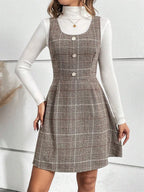 Plaid Strap Dress - The Nicole - Tayan Dress Co.