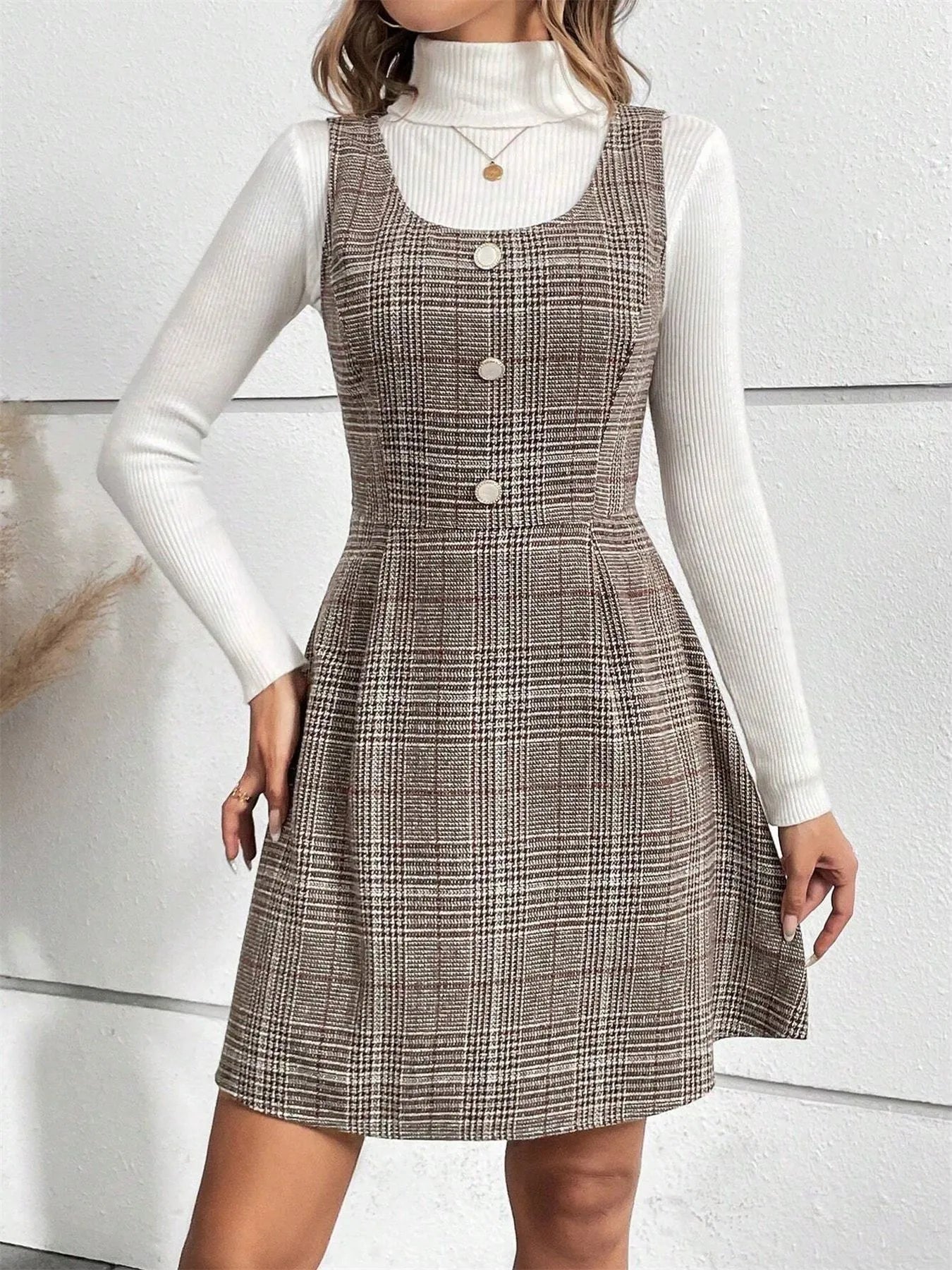 Plaid Strap Dress - The Nicole - Tayan Dress Co.