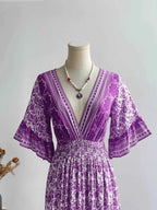 V-Neck Long Sleeve Dress