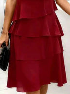 Ruffled Layered Petal Sleeve Dress