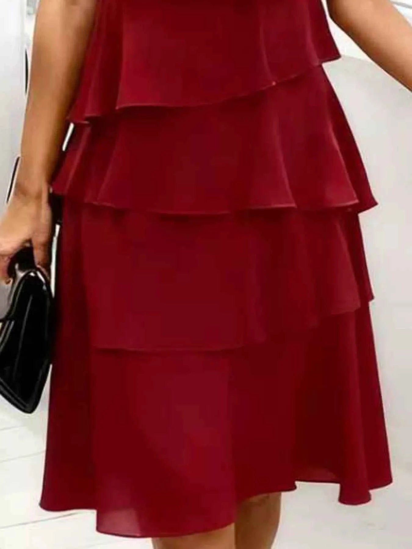 Ruffled Layered Petal Sleeve Dress