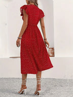 Midi Dress with Ruffle Sleeves - The Nicole - Tayan Dress Co.