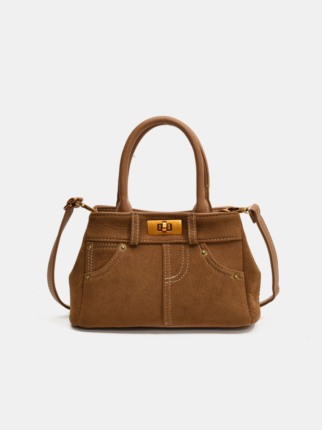 Suede Dual - Use Adjustable Strap Handbag - TNT Dress Co.