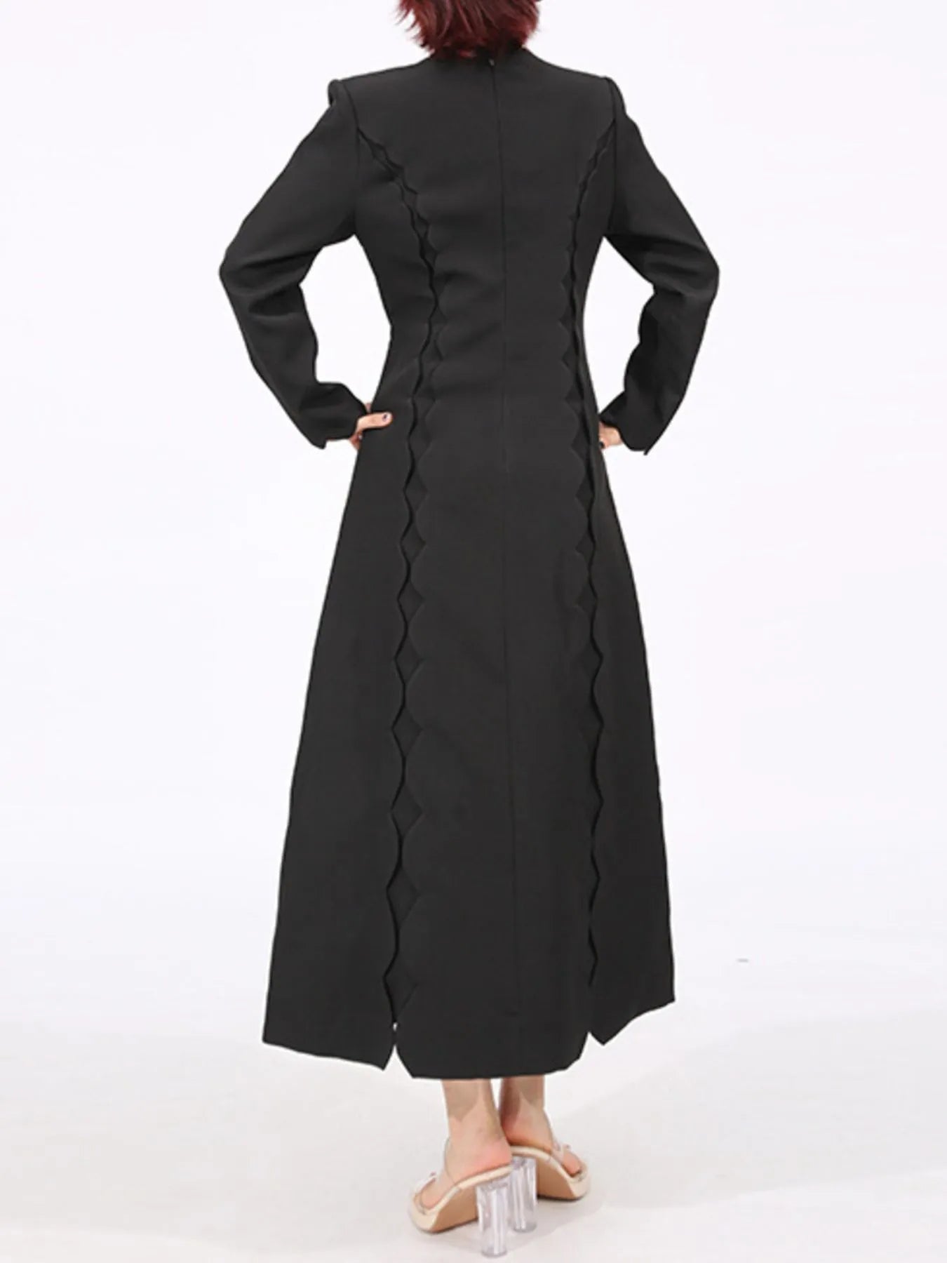 Long Sleeve Front Midi Dress - The Nicole - Tayan Dress Co.