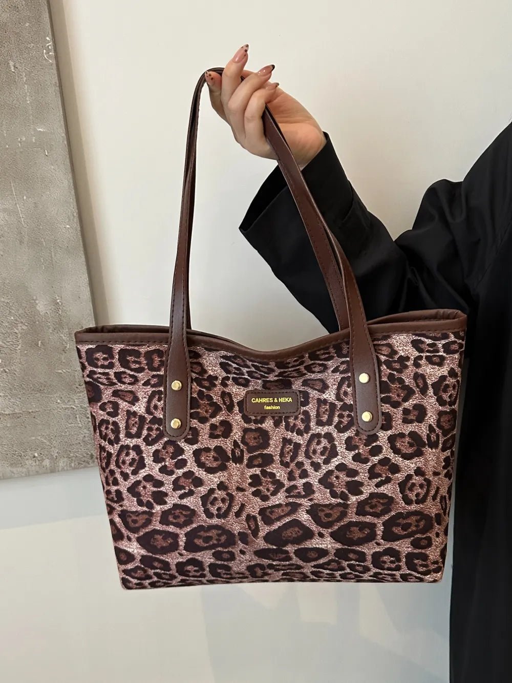 Leopard Tote Bag - The Nicole - Tayan Dress Co.