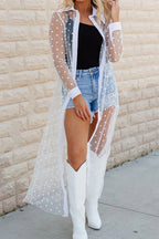 Polka Dot Long Sleeve Cover Up - TNT Dress Co.