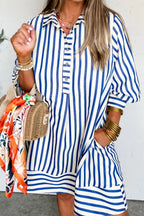 Striped Button Front Dress - The Nicole - Tayan Dress Co.