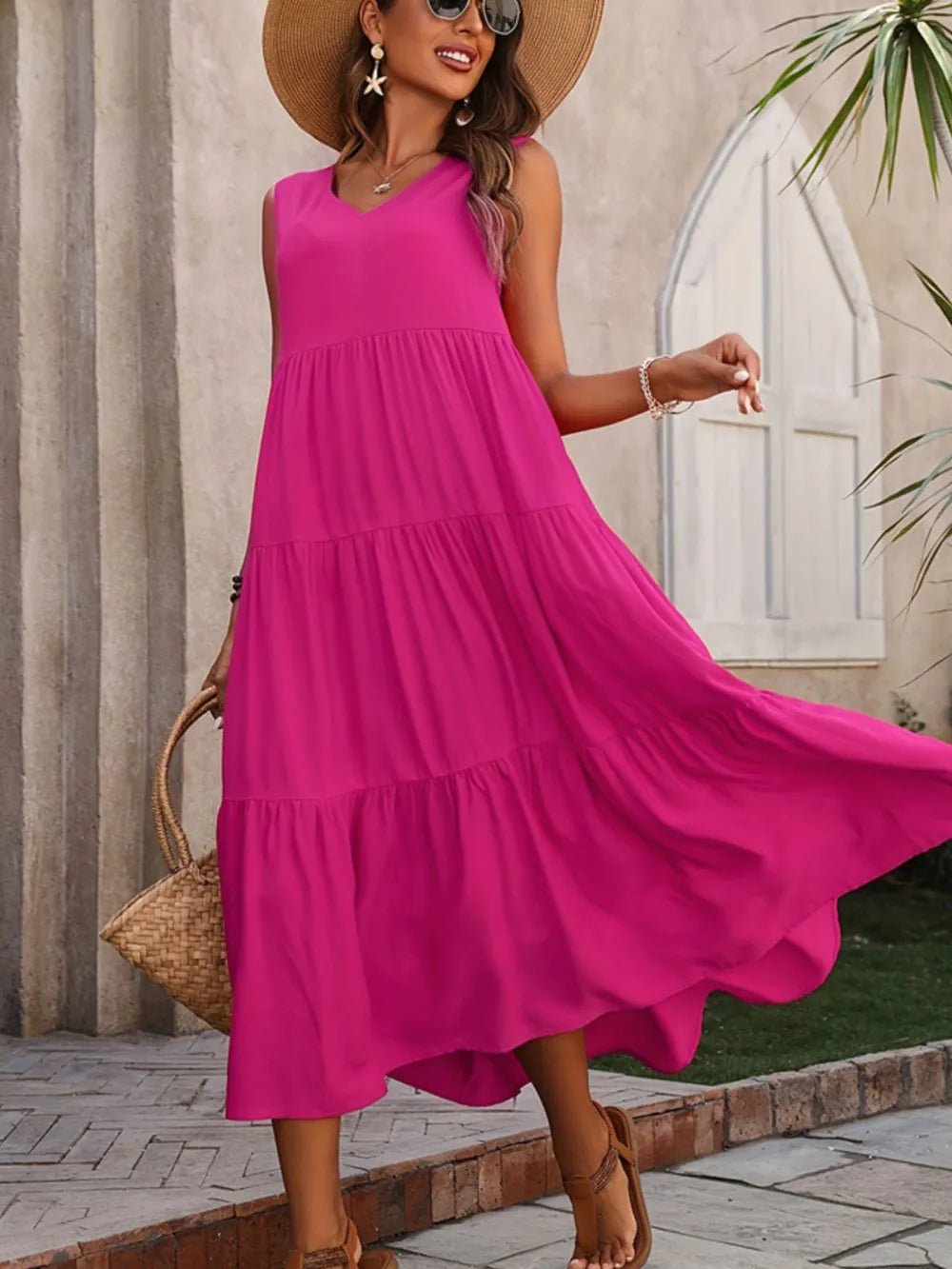 V - Neck Sleeveless Dress - The Nicole - Tayan Dress Co.