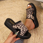 Cutout Leopard Print Platform Sandals - The Nicole - Tayan Dress Co.